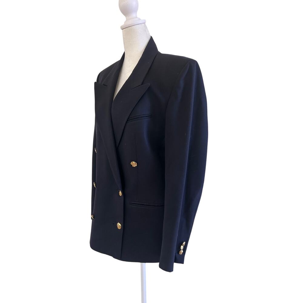 Austin Reed Vintage Blazer Womens Double Breasted Navy Heritage Old Money Wool - Picture 4 of 8